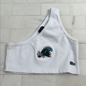 TULANE Green Wave Tank Top, White, one shoulder. From Hype and Vice size M.